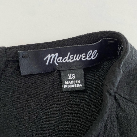 Madewell Crewneck Button Back Black Preppy Mini Dress XS Extra Small - Picture 4 of 16